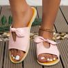 2025 Summer Women's Fashion Bow Decor Open Toe Sandals Casual Anti Slip Beach Slippers Female Shoes