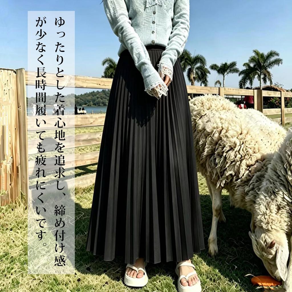 Long Skirt for Pleated Flared High Plus Relaxed Slimming Winter [POGCZMKK] Women, Skirt, Skirt, Stylish, Waist, Sizes, Fit, Effect, Elegant,