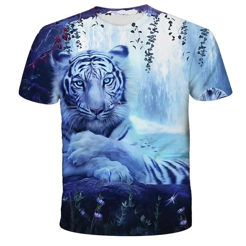 2023 New Tiger Lion 3D Print T Shirt Kids/Adult Tops Casual Fashion Tee Men Boy Shirt Oversized Short Sleeve Children's T-Shirts