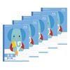 Showa Notebook Learning Animal Series Math 5mm Grid Notebook, (with +Leader), Semi-B5, 5-Pack, Blue, 0580305005