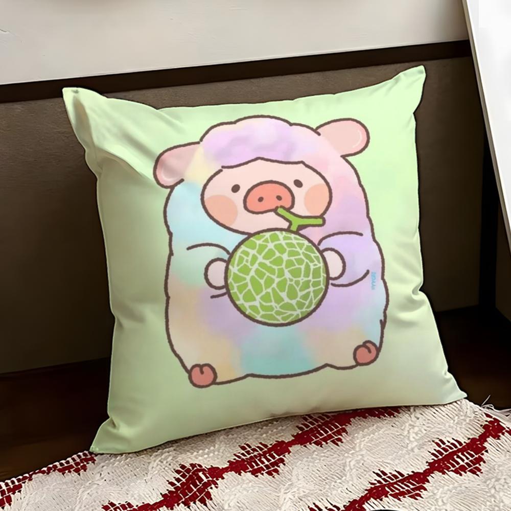 Cartoon LLulu Pig Pink Cushion Cover Reversible Soft Durable Pillow Cover Home  Car MultiScene Use for Daily Comfort