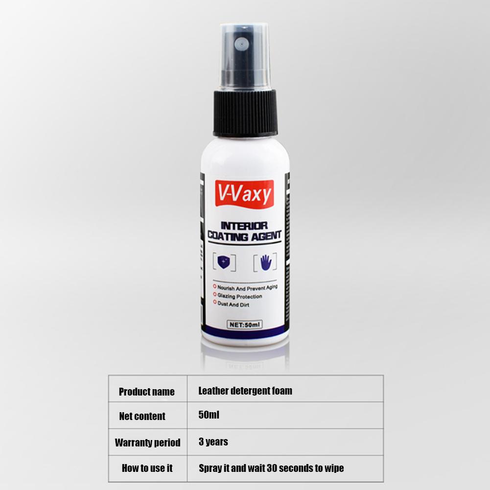50ml Car Interior Cleaner Maintenance Care Coating Retreading Cleaning Agent for Leather Seat Plastic Dashboard Door Panel