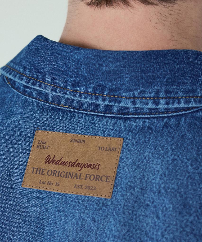 Wednesday Oasis Washed Tab Denim Shirt_Blue(Wc25-Sh01)