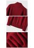 Elegant Red Sequin High-Neck Sweater: Women's Warm Knit Top for Autumn/Winter 2024