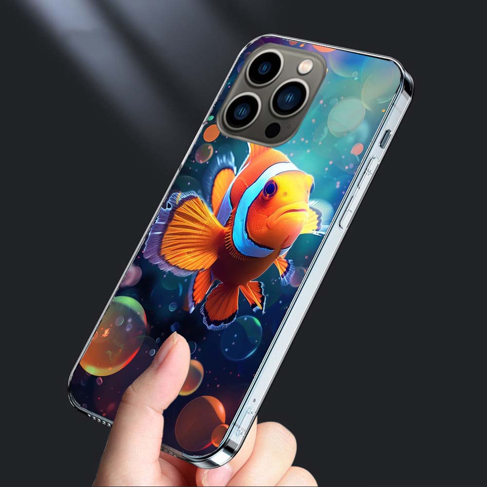 Clownfish and Sea Anemone Phone Case For Iphone 16E 15 Pro 14 Plus 17E 16 17 Pro Max Air 11 12 13 Mini Shockproof Capa Cute C