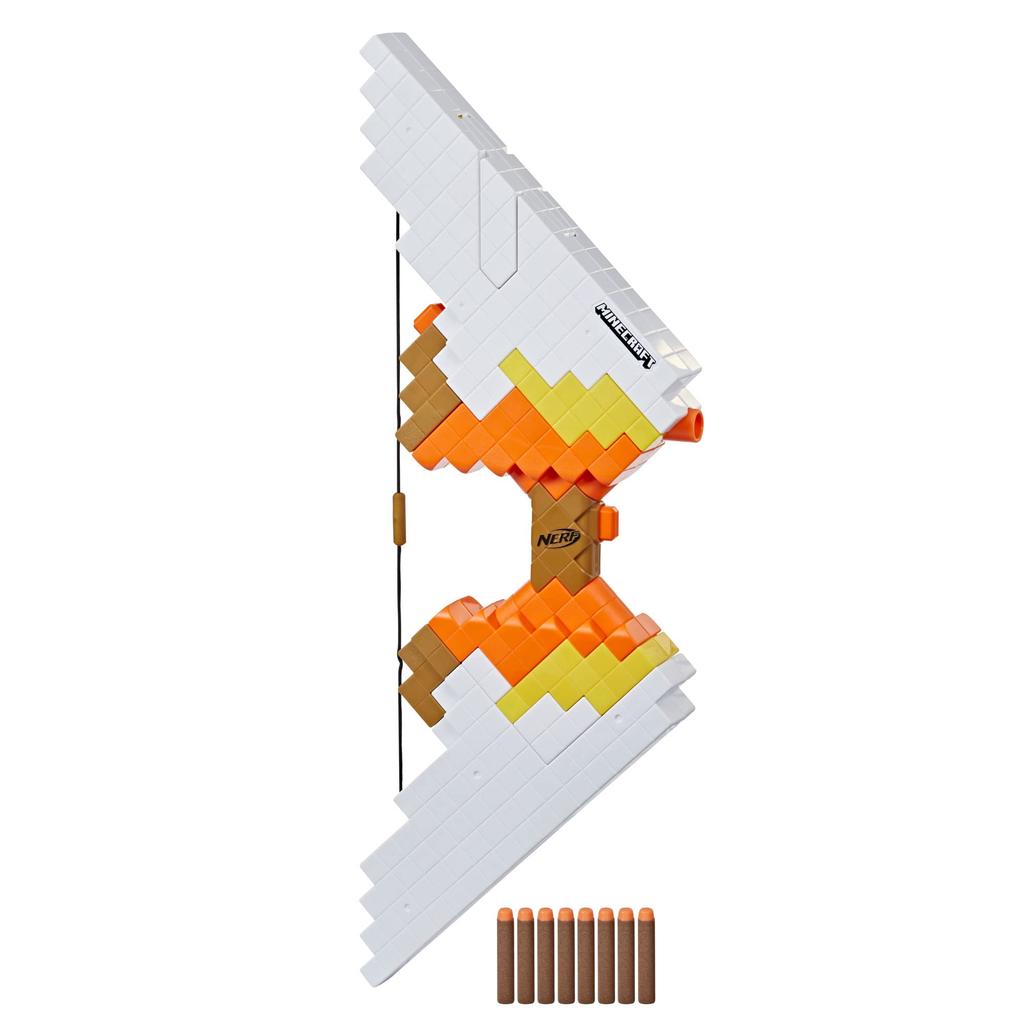 Nerf Minecraft Sabrewing Electric Bow Blaster with 8 Nerf Elite Darts and a Dart Clip That Holds 8 Darts, Designed After the Bow from Minecraft