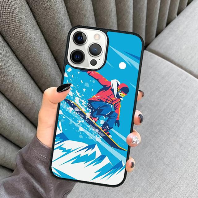 

Ski Snowboard Phone Case For iPhone 17 Air 16 16e 15 14 plus 11 12 13 Pro max Soft Bumper Shell Cover coque iPhone 11pro max