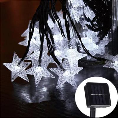 New 5/7/12M Solar Star String Lights Outdoor  Solar Powered Fairy Lights  Christmas Patio Garden Yard Porch Wedding Decor