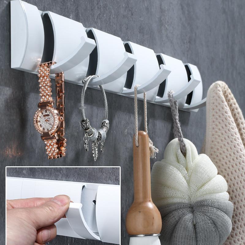 Mounted Hook Wall Floating Coat Rack Space Saving High Load Bearing Solid Color