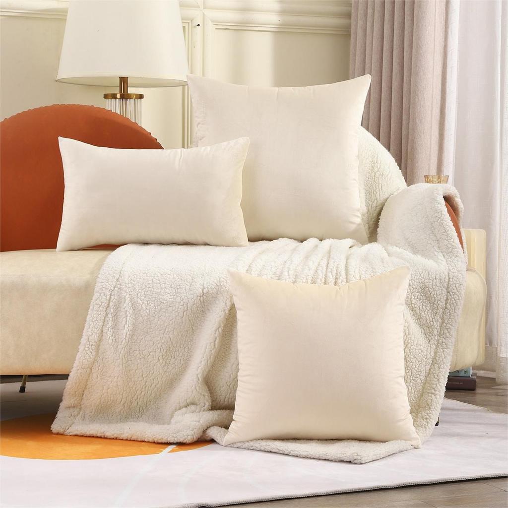 New Fashion Twill Velvet Pillow Cover Modern Simple Solid Color Pillow Home Living Room Sofa Bedroom Cushion Cover