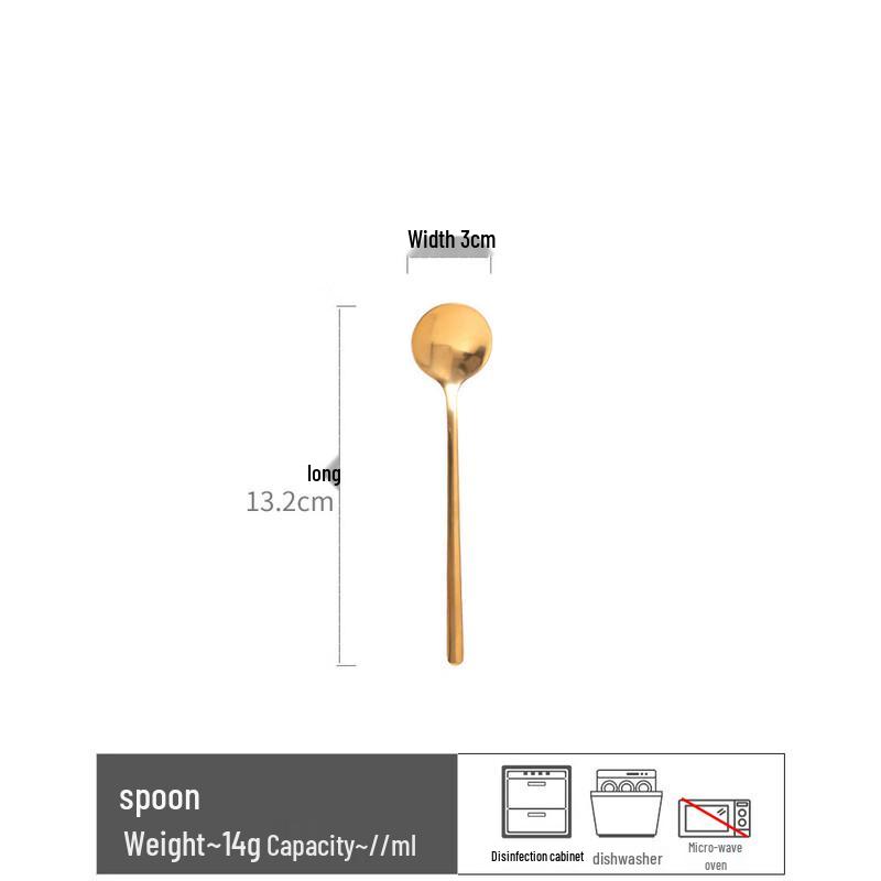 Gilded 304 Stainless Steel Coffee & Dessert Spoon Set, 2-Pack