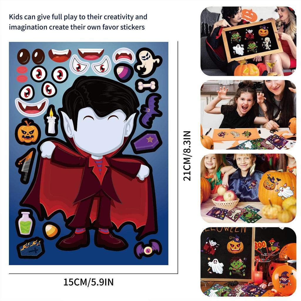 Theme Halloween Creative Vampire Pumpkin Kids Stickers For Diy Projects Fun And