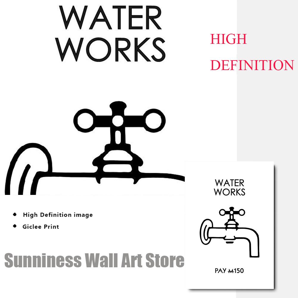 Save Water Laundry Posters Canvas Paintings Colorful Retro Inspired Quote Wall Art Prints Pictures for Bathroom Home Decoration