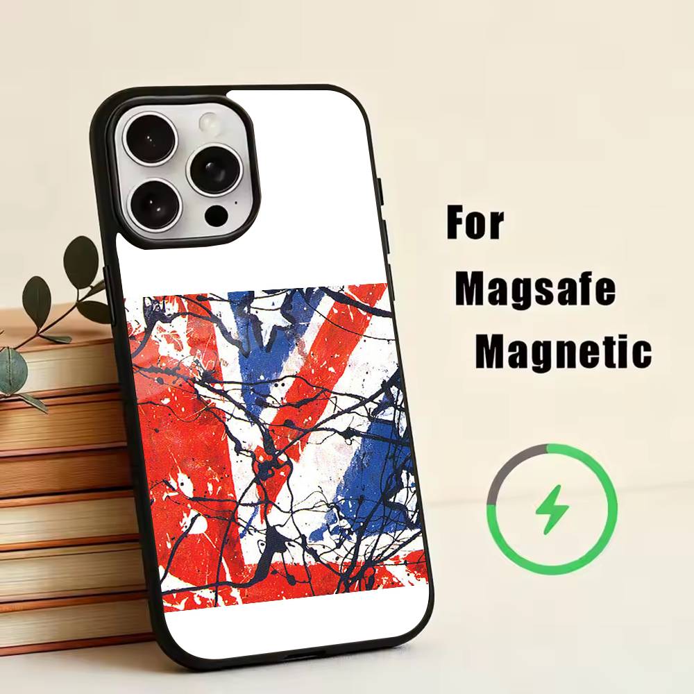 

B-Band The Stone Roses Phone Case For iPhone17,16,15,14,13,12,11 Plus,Pro Magnetic For Magsafe Wireless Charging iPhone15