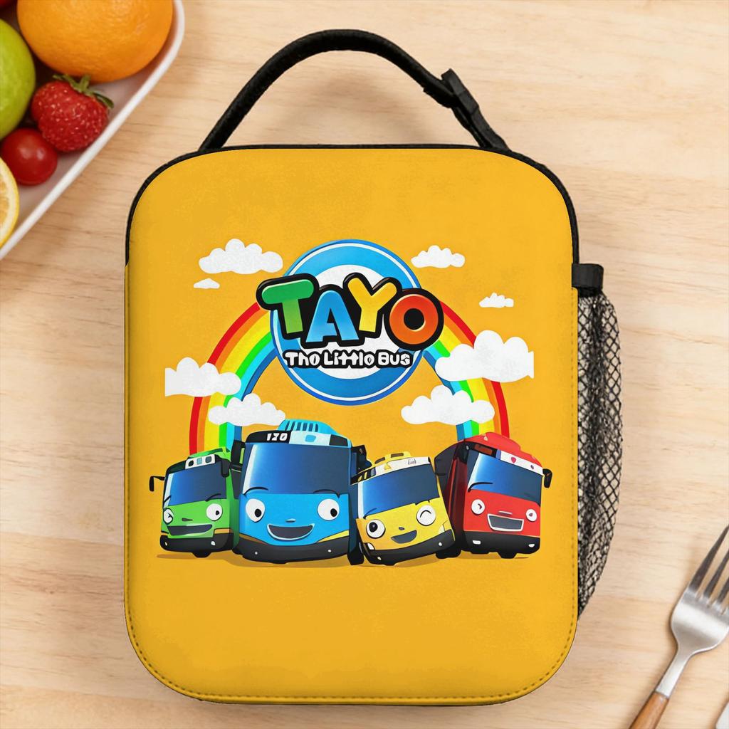 Cartoon Tayo The Little Bus Lunch Bag Fashion Picnic Lunch Box Print Portable Insulated Thermal Tote Handbags