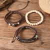 Ethnic retro style leaf leather bracelet fashion casual simple feather leather bracelet wholesale new bracelet