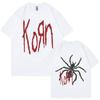 Rock Band Korn Print T Shirts Spider Graphic Tshirt Men Vintage Oversized T-shirt Unisex Alternative Nu Metal Music Short Sleeve