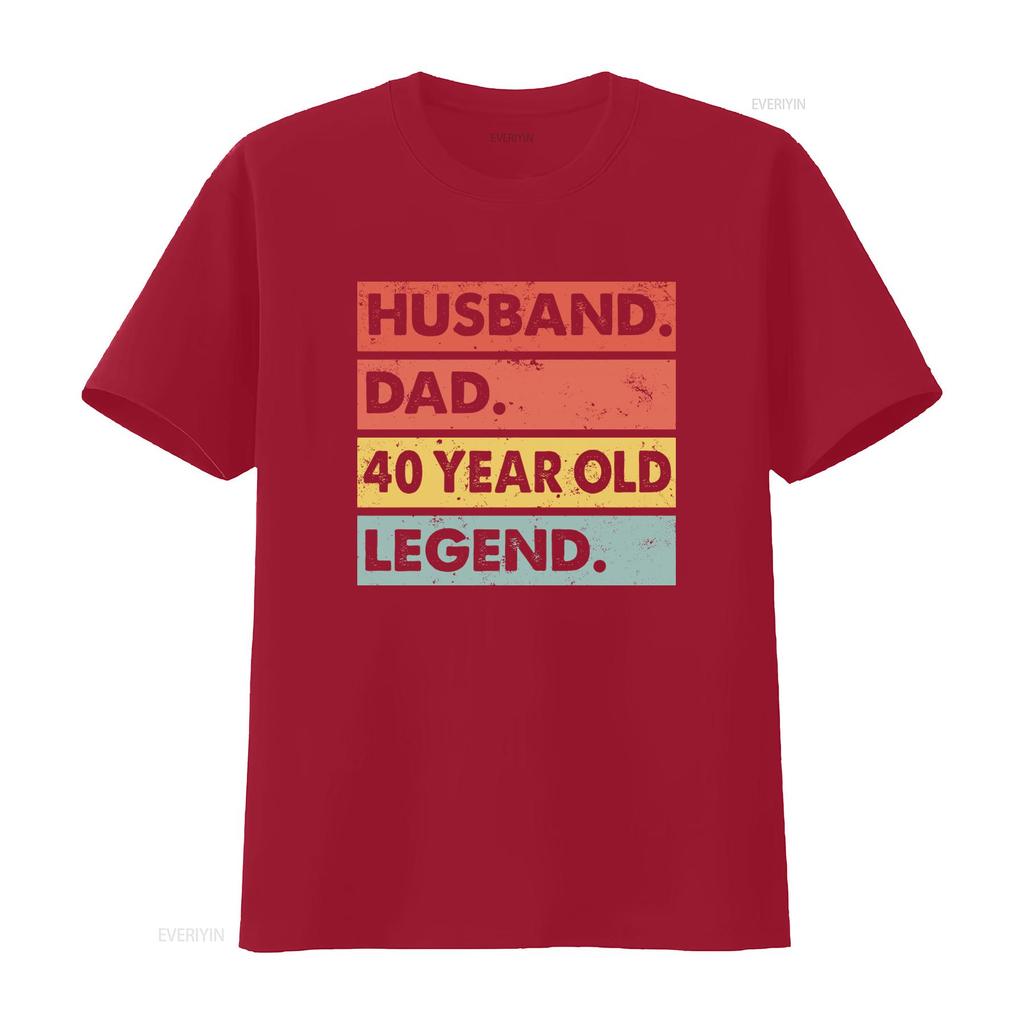 Husband Dad 40 Year Old Legend T Shirt 40th Birthday for Mens Bday vintage Washed Soft graphic Top For Everyday Wear Stylish