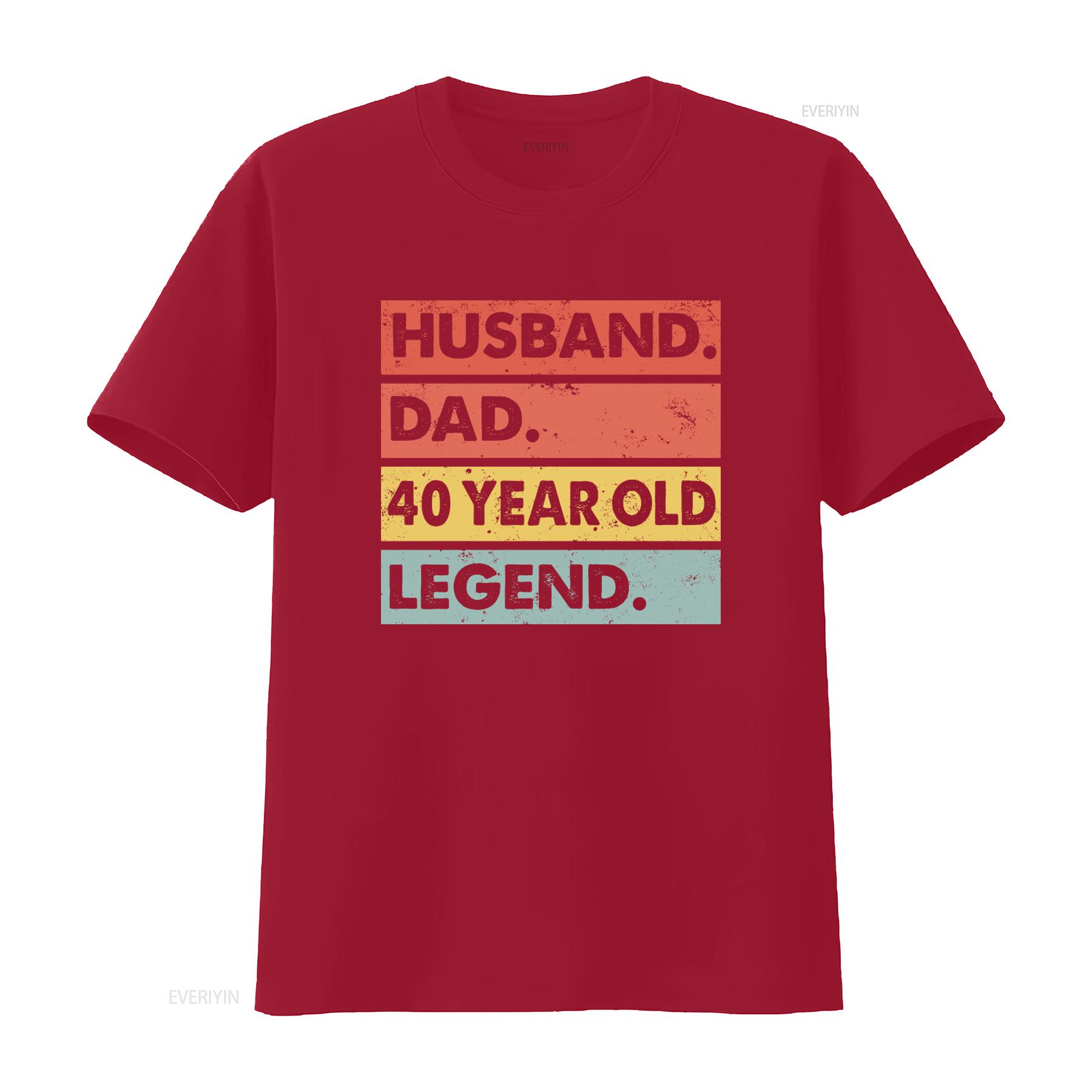 

Husband Dad 40 Year Old Legend T Shirt 40th Birthday for Mens Bday vintage Washed Soft graphic Top For Everyday Wear Stylish S