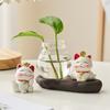 Kreative Heimdekoration, Glückskatze, Blumentopf, Schreibtisch-Accessoires, schöne Wohnzimmer-Tischdekoration, Kunstharz-Kunsthandwerk für die Gartendekoration