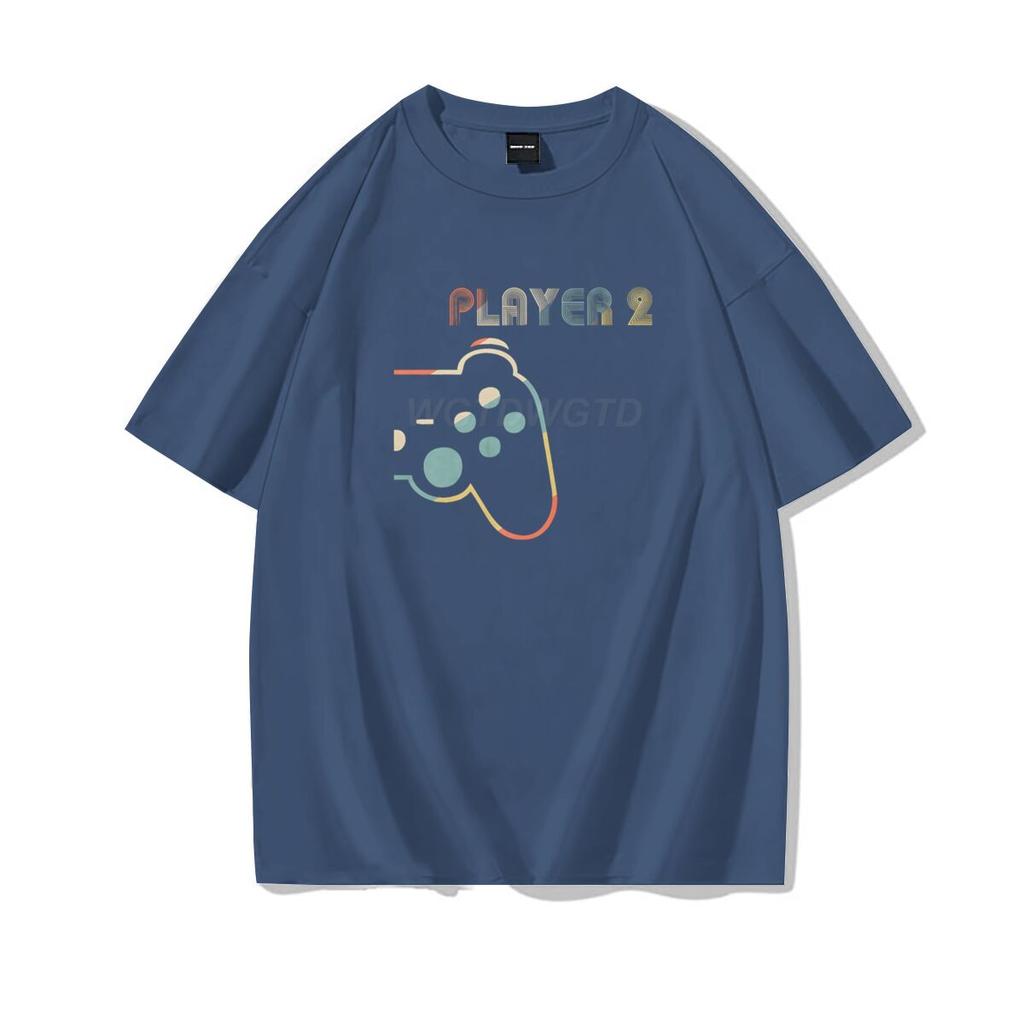 Matching Video Gamers Couple Player 1 Player 2 Tshirt Valentines Day Gifts Funny Matching Couples Short Sleeves Casual Tops