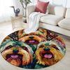 Yorkshire Terrier pattern round rug,Carpet Rug for Living Room Bedroom Sofa Playroom Decor,Non-slip Floor Mat,Holiday Gifts and Birthday Gifts