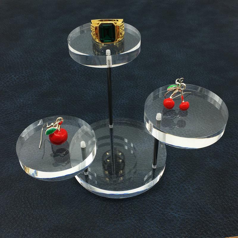 Acrylic Three-Tier Rotating Ring Display Stand