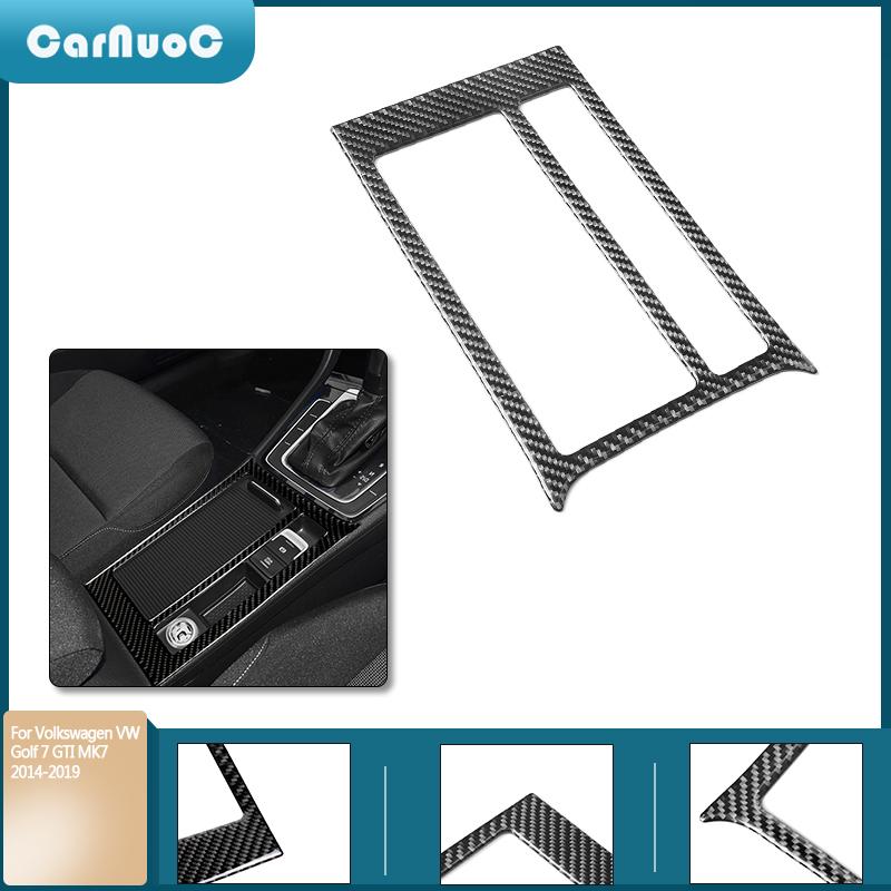 For Volkswagen VW Golf 7 GTI MK7 2013- Steering Wheel Circle Gear Box Wait Car Accessories Interior Carbon Fiber Stickers