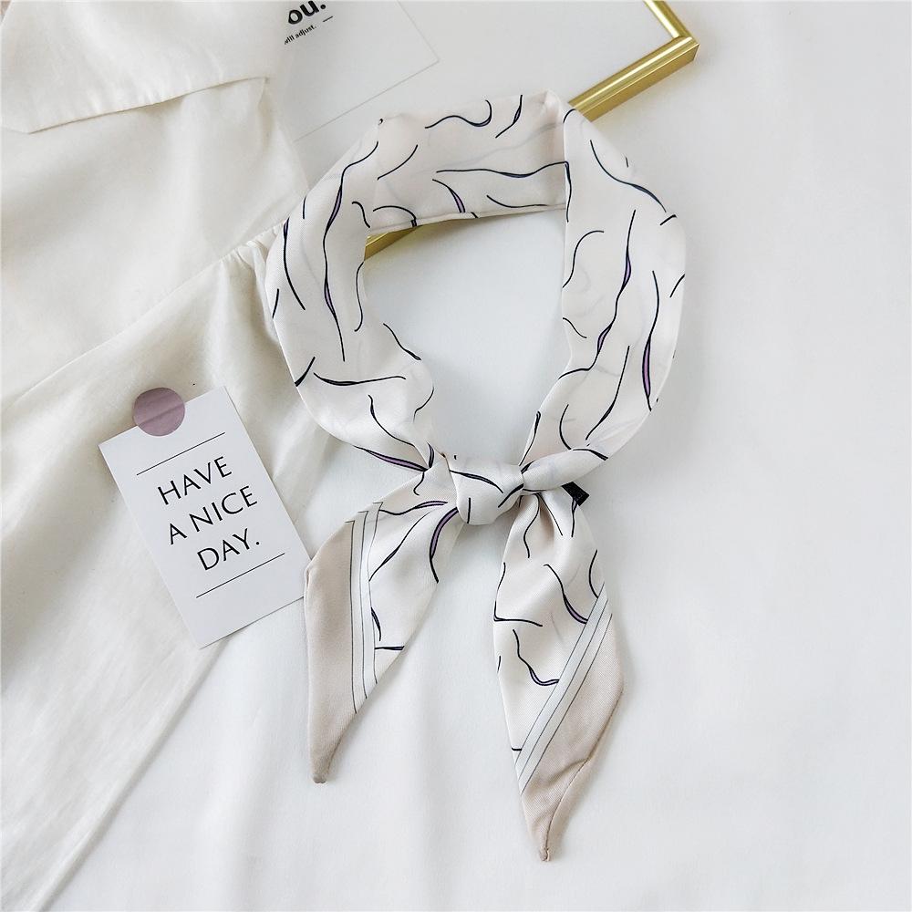 Decorative Simple Texture Silk Scarf Women'S New Style Spring And Autumn Summer Fashion Versatile Headscarf Work Scarf