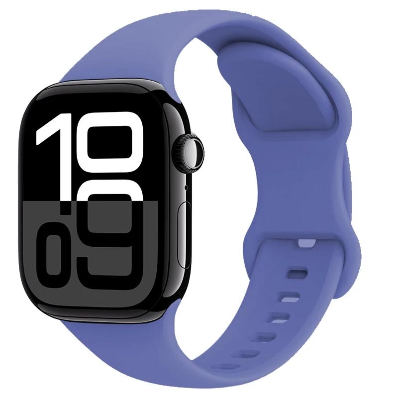 Silicone Strap for Apple Watch Band 45mm 41mm 44mm 40mm 49mm Series 10 46mm 42mm Bracelet for iWatch Ultra 9 8 7 6 5 4 SE2 Strap