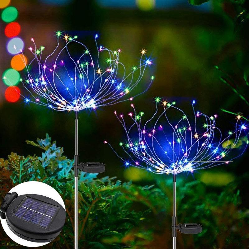 Solar LED Firework Outdoor Waterproof Lawn Lights - Christmas & Atmosphere Decoration 90 Lights