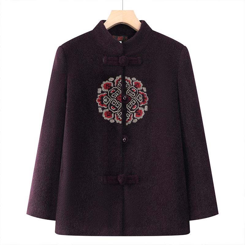 

Hengyuanxiang Женское зимнее шерстяное пальто для пожилых - Новогодний и свадебный наряд бабушки 5XL (135-155 jin)