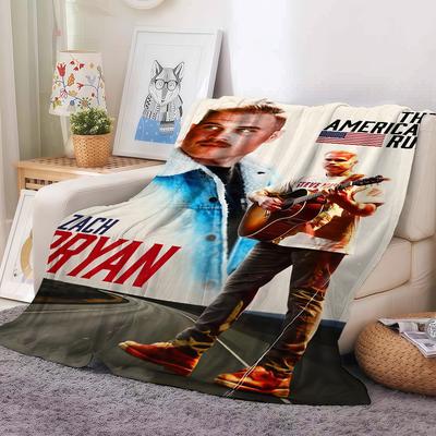 American Singer Zach Bryan Blanket For Sofa Office Bed Plane Travel Sleep Read Relax Camping Soft And Warm