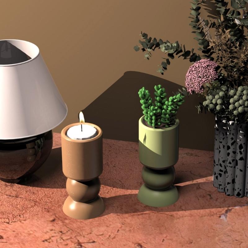 Unique Candle Holder Molds Crafting Molds Round Shape Candle Base Moulds Silicone Texture for Crafting Candlesticks