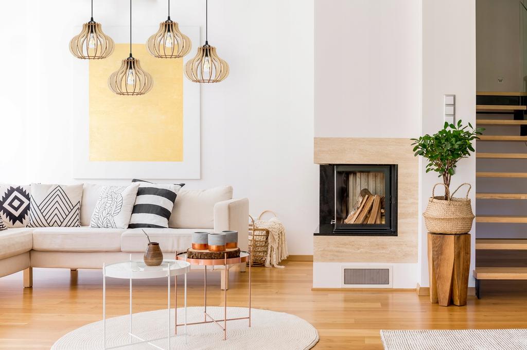 Hanging Lamp, Ceiling Chandelier, Wooden, Led Lampshade