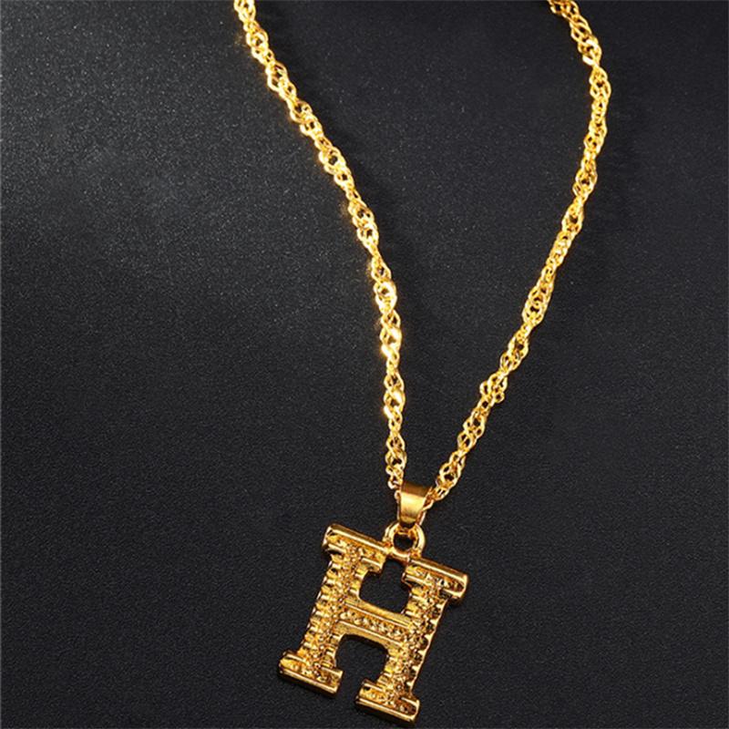 26 Alphabet Gold Plated Pendant Necklace Accessories Initial Necklace For Women Dainty Gold Letter A-Z Pendant