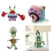Cute Short Plush Cartoon Octopus Crab Starfish Snail Spongebob Series Toy Set