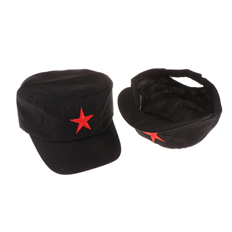 Solid Colors Men Women Army Cap Cadet Military Patrol Hat Golf Driving Red Star Pentagram Casual Hat