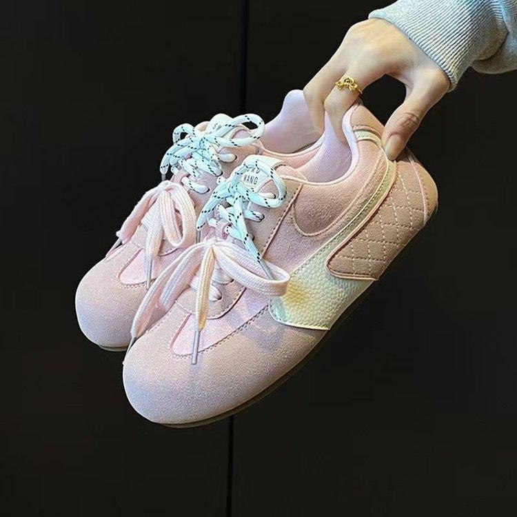 Scarpe da ginnastica per l'allenamento morale con design a patchwork da donna 2025 nuove scarpe da ginnastica retrò di nicchia autunnali stile college scarpe da ginnastica sportive