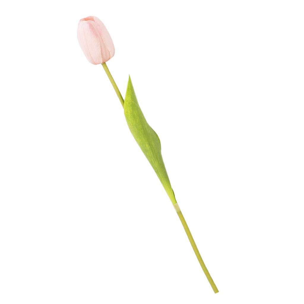 Artificial Tulip Flower Real Touch Fake Tulip for Home Kitchen Wedding Decoration Faux Floral Decor Light Pink