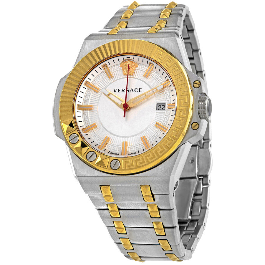 Versace Erkek Chain Reaction İki Tonlu İsviçre Kuvars Saat 45mm VEDY00519