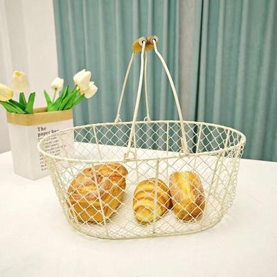 Retro Wooden Portable Storage Basket
