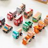 Kids Mini Wooden Cars Truck Aircraft Model Toy Montessori Wooden Education Colorful Vehicle Toys Simulation Cars Decoration Gift