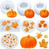 Halloween Thanksgiving Pumpkin Silicone Mold  DIY Jewelry Autumn Decor Includes Ghost Maple Leaf Themes for Seasonal Crafting