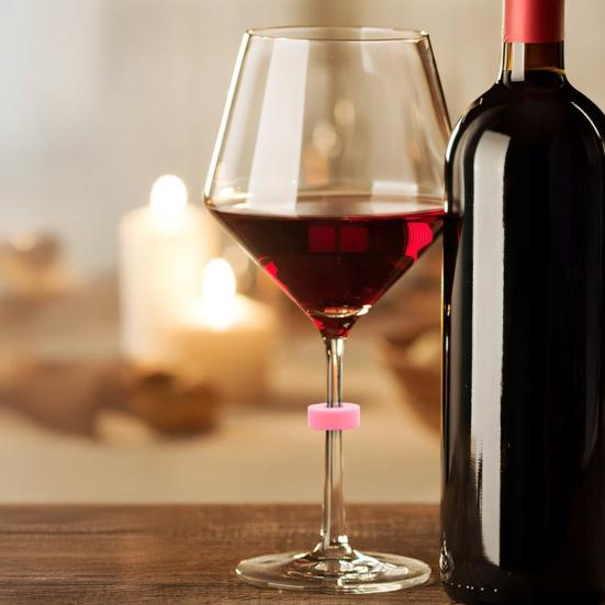 12 stk Silikon Vinglassmarkører Farge Tilfeldig Vinglassidentifikasjonsringer Juice Drikke Vinglassetiketter Merkelapper for Fester Mottakelser Bryllup