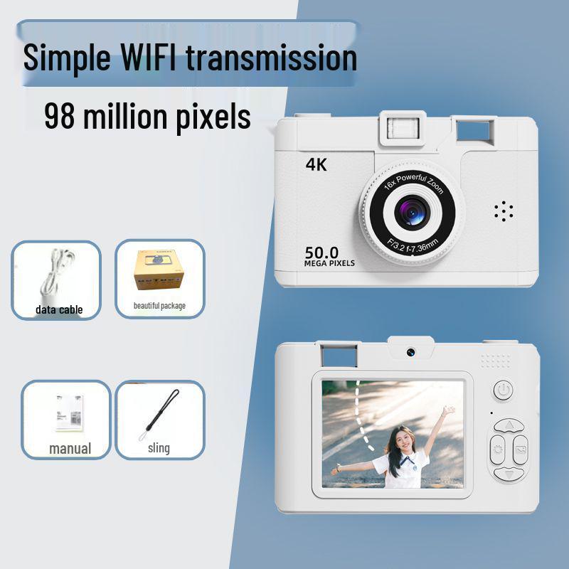 9800W Retro Digitalkamera mit Dual-Objektiv: HD-Foto & Video für Studenten