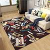 Retro Cassette Tape Design Area Rug - Non-Slip, Durable Polyester Floor Mat with Vintage Music Recording Aesthetic for Living