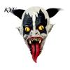 Adults Spooky Role Play Mask Halloween Horror Clown with Long Tongue, Latex Scary Realistic Tongue Creepy Costume Prop for Cosplay Parties,
