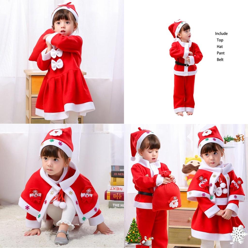 Soft Kids' Santa Claus Cosplay Costume For Xmas Party Fancy Dress Outfit