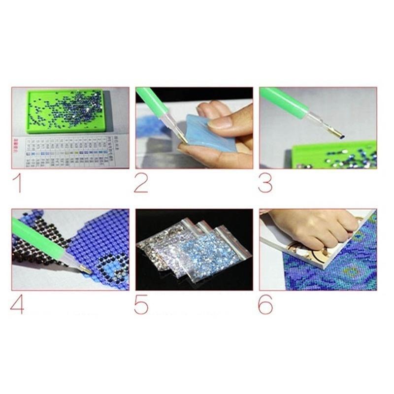 DIY 5D Diamond Sun and Moon Couple Wolf Embroidery Painting Cross Stitch Kit Home Decor Cross Stitch Painting